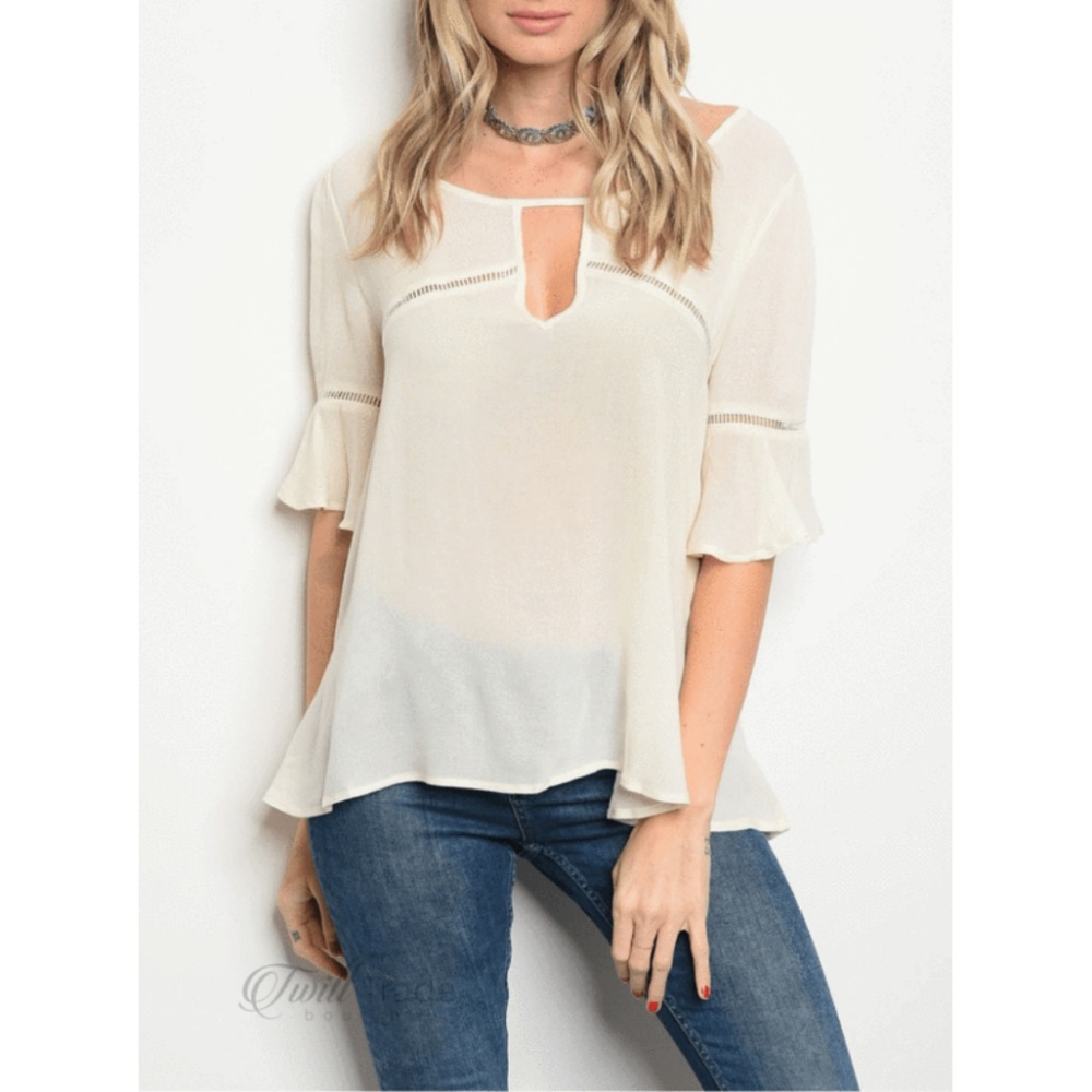 Ivory Peasant Blouse {Chloah} - Picture 3 of 3